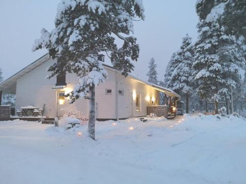 Nordic Villa with private sledding hill and fire pit om vinteren