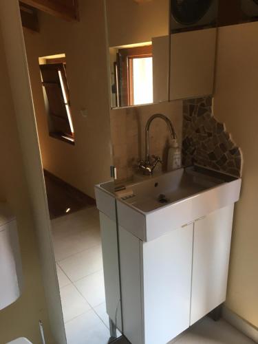 a kitchen with a sink and a counter top at Tiny House in Monsampietro Morico