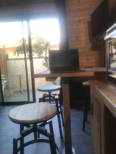 Dapur atau dapur kecil di Cab-Appart Mont de Marsan