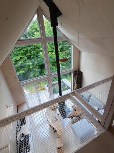 Schody do wody Domek z linią brzegową Kaszuby sauna goraca balia