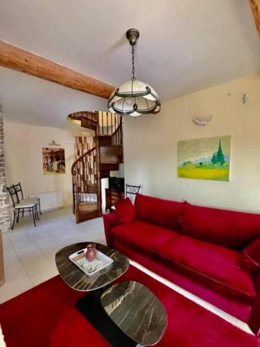 Posezení v ubytování Le Petit Château de Tournissan