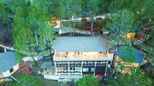 an overhead view of a building with a roof at The Woods Retreat in Lansdowne