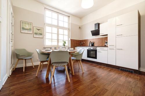 Kuchyň nebo kuchyňský kout v ubytování Altbauwohnung im Zentrum Bocholts