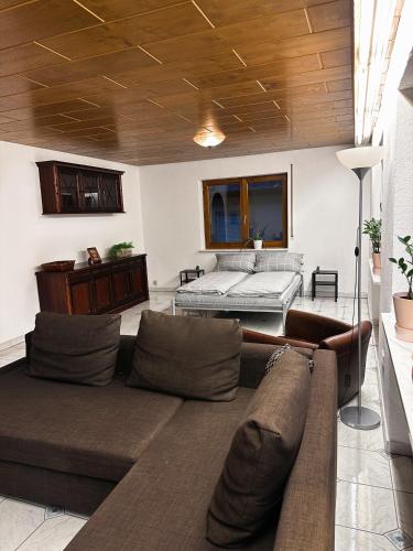 a living room with a couch and a bed at Casa Elio in Kappel-Grafenhausen