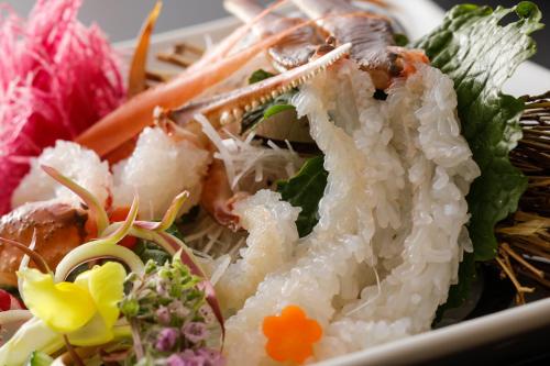 a salad with rice and vegetables on a plate at Kaikatei Hanagozen in Kyotango