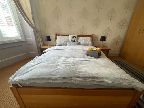 a bedroom with a large bed with two night stands at Stunning West End Flat! in Glasgow