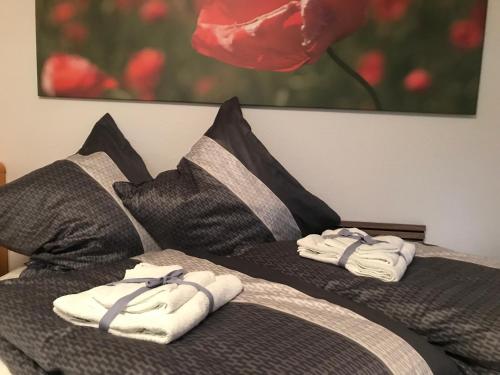 Postel nebo postele na pokoji v ubytování Kleine Auszeit