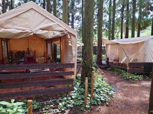 a couple of tents in the woods at Minamiaso STAYHAPPY - Vacation STAY 28491v in Shimoda