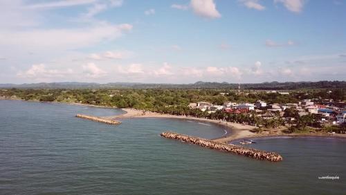 an aerial view of a beach with a resort at DONDE...MONIK in Arboletes