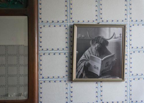 a picture of a person in a mirror on a wall at Il Biru in Montelupo Albese