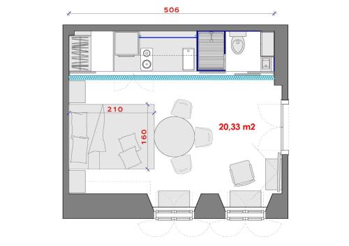 a floor plan of a small house at Welcome Senj TWIN BED ! in Senj