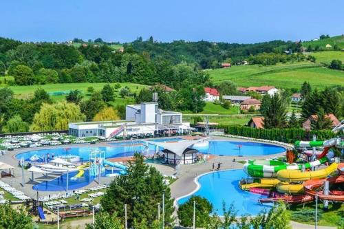 a large water park with a bunch of water slides at Apartments Dora Sveti Martin na Muri in Sveti Martin na Muri