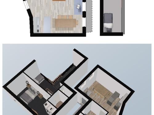 The floor plan of Appartement Val-d'Isère, 4 pièces, 8 personnes - FR-1-694-208