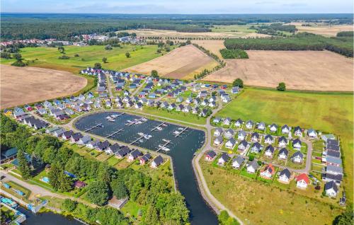 an aerial view of a marina with boats at 2 Bedroom Nice Home In Zerpenschleuse in Zerpenschleuse