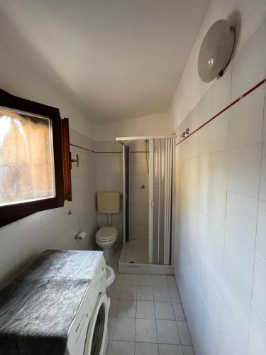 een badkamer met een toilet en een wasmachine bij casa margherita in Lodi