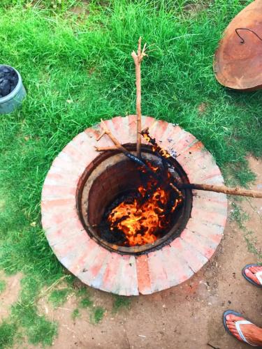 a fire pit made out of a tree stump at Golden Palace Family in Luxor