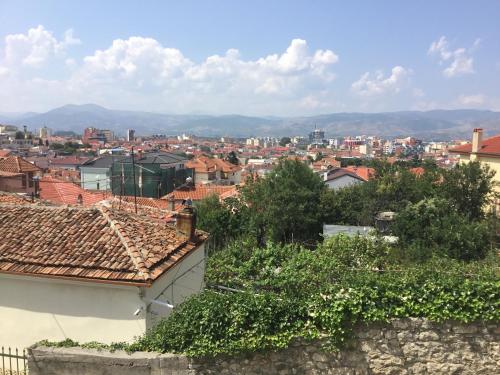 a view of a city from a building at Vila Tradicionale Violeta Korce in Korçë