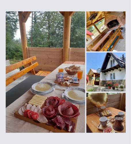 a collage of pictures of food on a table at Vikendica Amra i Indir in Travnik