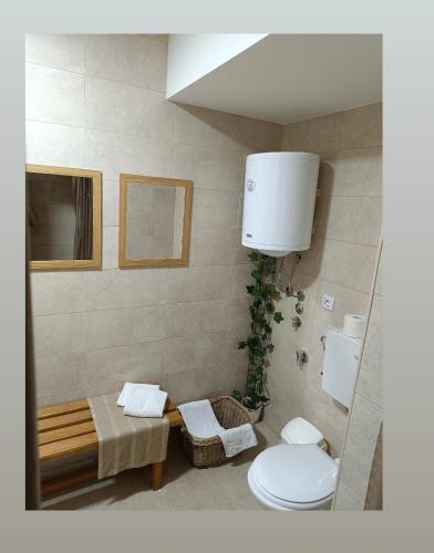 a bathroom with a toilet and a sink at Apartmani S - DSN in Kraljevo