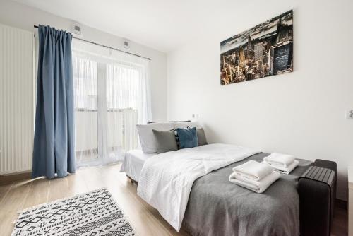 Posteľ alebo postele v izbe v ubytovaní Praga Bliska Comfort Studio
