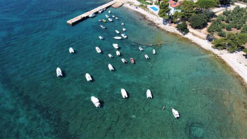 an aerial view of a bunch of boats in the water at Apartmani Lisicak in Vodnjan