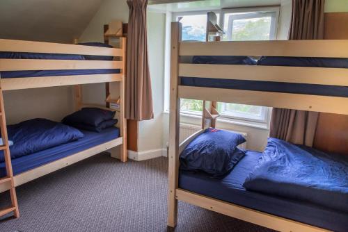 a room with two bunk beds and a window at Rowardennan Youth Hostel in Rowardennan