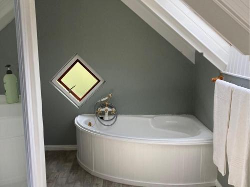a bathroom with a large tub in a room at Dunvegan Lodge in Clovelly