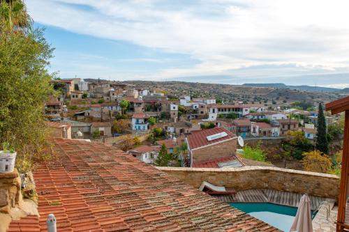 a view from the roof of a house at Eveleos Country House in Tochni