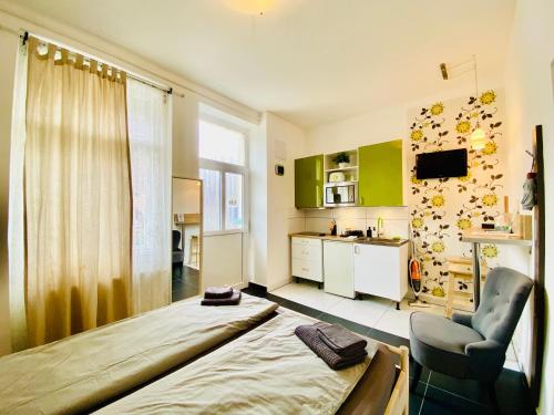 Green Skyline - Central studio with stunning view 1061 Budapest, 5 Liszt Ferenc tér kép - 3