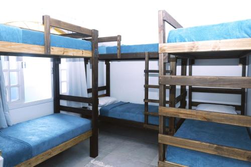 a group of bunk beds in a room at Sea Wolf Hostel - Lagoa da Conceição in Florianópolis