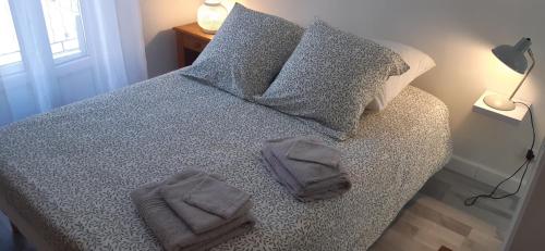 Postel nebo postele na pokoji v ubytování Logement Le Serein