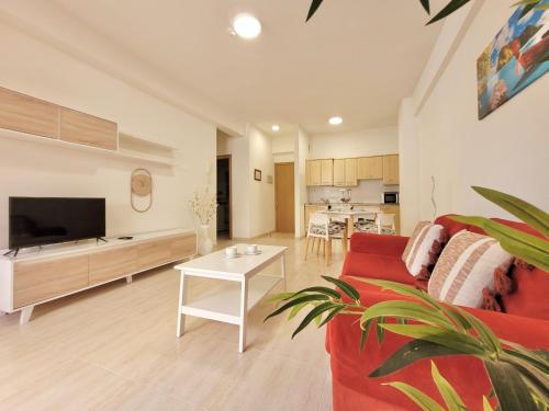 TV a/nebo společenská místnost v ubytování Martiánez Downtown