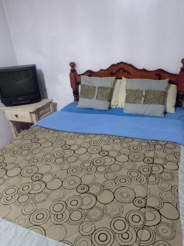 a bedroom with a bed and a tv on a table at ESCOCIE-VA 1 in Quito