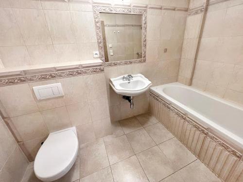 ヴァルチツェにあるSommelierkaのバスルーム(トイレ、洗面台、バスタブ付)