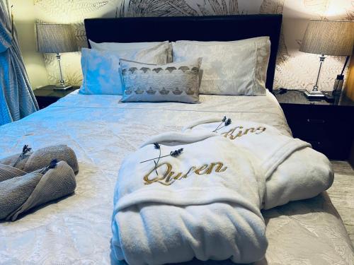 a bed with a blanket that says alien on it at Fernway Residence entire property in Cork