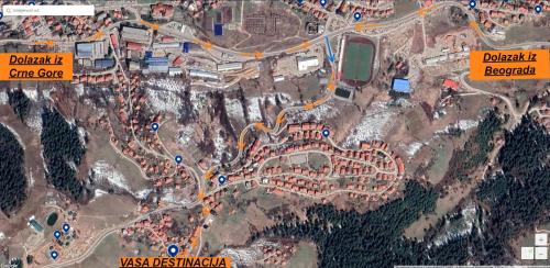 a detailed map of a park with roads and buildings at OLD HOUSE LJUJIĆ in Nova Varoš