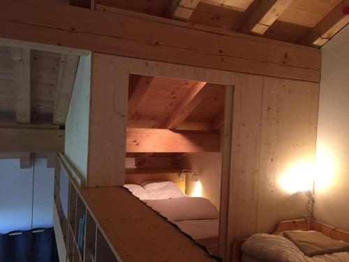 a room with a bunk bed in the ceiling at Chalet ChampBenoit in Valmorel