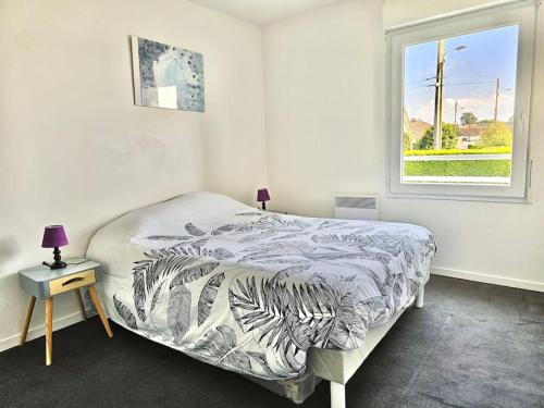 Postel nebo postele na pokoji v ubytování Gîte La pause Normande