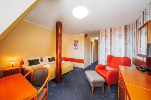 TV a/nebo společenská místnost v ubytování Hotel U Leva