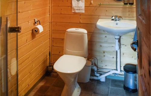 a bathroom with a toilet and a sink at Stunning Home In Rjukan With House A Mountain View in Rjukan