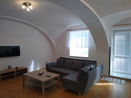 Χώρος καθιστικού στο Apartmán u kostela