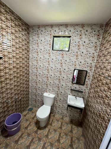 a bathroom with a toilet and a sink at Homestay PCB Villa MamaKaya in Kota Bharu