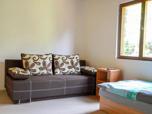 ein Wohnzimmer mit einem Sofa und einem Fenster in der Unterkunft Holiday Home Kemp Stříbrný rybník-15 by Interhome in Hradec Králové