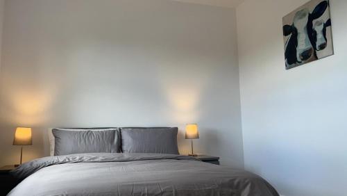 Un pat sau paturi într-o cameră la Luxury apartment in dudley