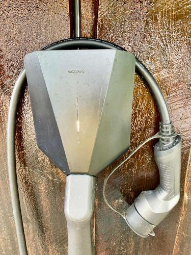 a light is hooked up to a wall at Three bedroom holiday house with jacuzzi in Bjorli , pets allowed in Bjorli