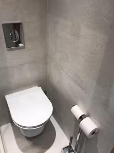 a bathroom with a toilet and two rolls of toilet paper at Studio à 100m du Palais des Festivals / Plages et Commerces in Cannes
