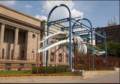 a water slide in front of a building at Modern style Apartment in Pretoria-Central in Pretoria