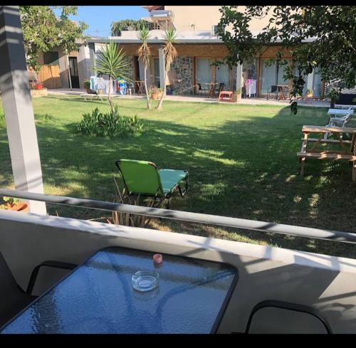 a view of a yard from the porch of a house at D. BELONI studios in Chania