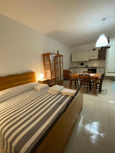 1 dormitorio con 1 cama grande y cocina en ZIO PEPPE en Senise