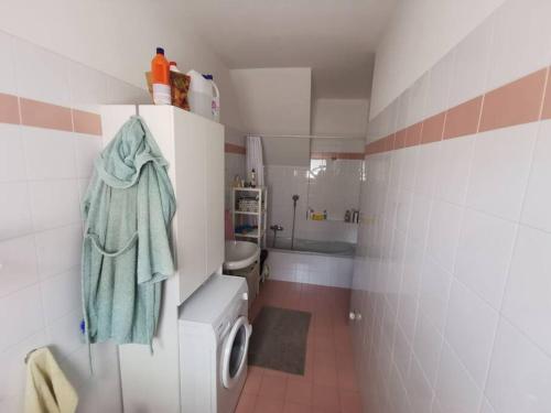 Introbio[Introbio-Lecco] La casa di Lucy vista montagna的配有洗衣机和卫生间的浴室